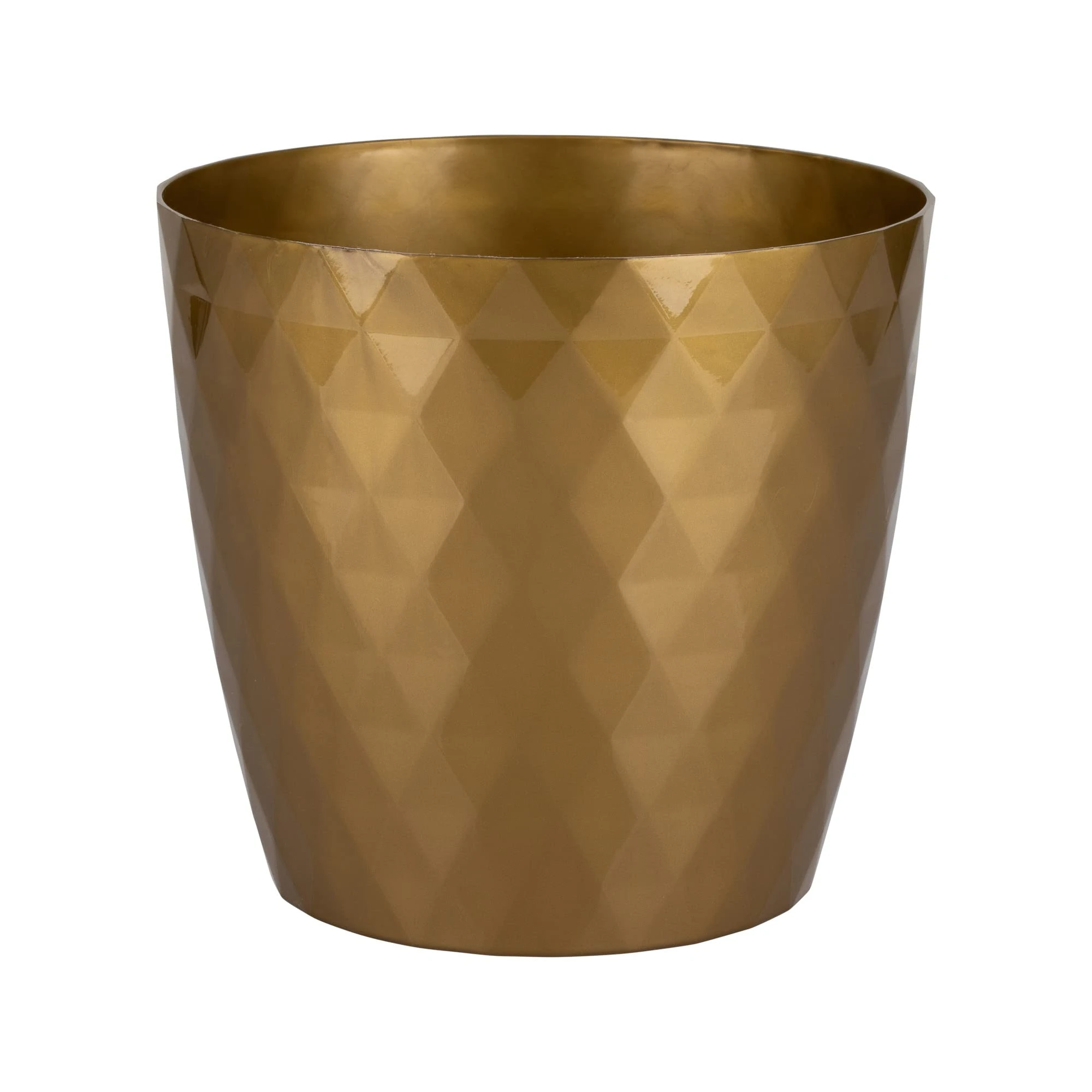 Home Garden Ornaments Large Plant Pots Indoor, Indoor Plant Pot - Decorative Plastic Flower Pots with Glossy Crystal Surface (Diameter: 20cm, Colour: Gold)