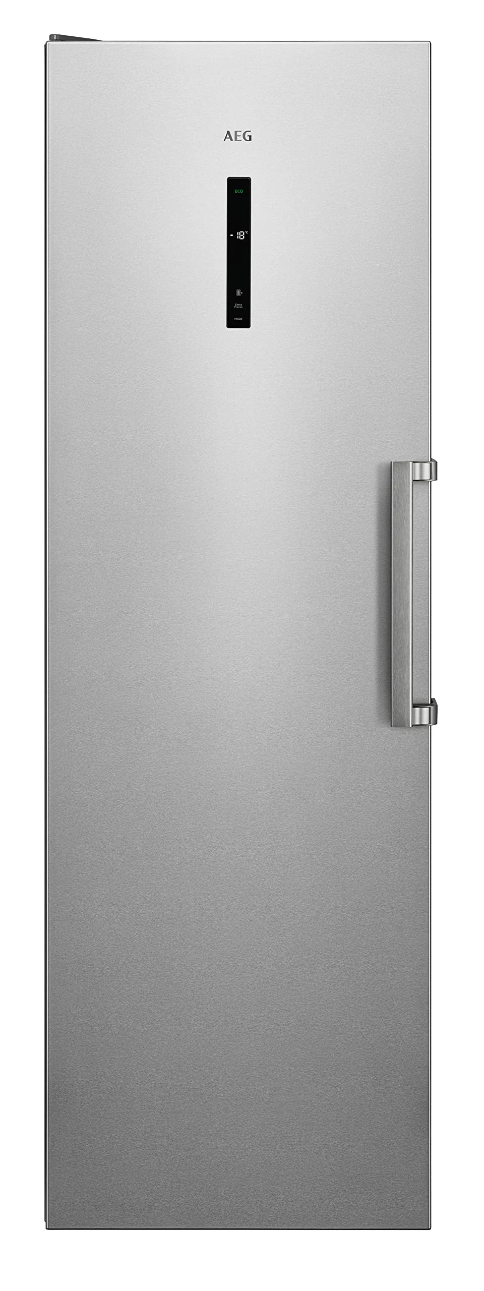 AEG AGB728E5NX 7000 Series 186CM Freestanding No Frost Upright Freezer, Stainless Steel/Grey [Energy Class E]