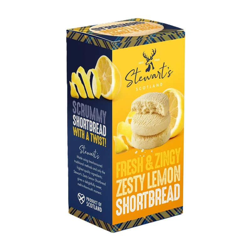 Stewart's - Signature Range Lemon Curd Shortbread (160g) - Traditionally Made Luxury Scottish Shortbread, Delicious Melt-In-Mouth Biscuits, Ideal Collectable Treat to Share, 40 Years Heritage