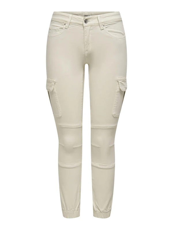 ONLY Missouri Skinny Cargo Trousers with Ankle Cuff, Pumice Stone, 36W x 30L