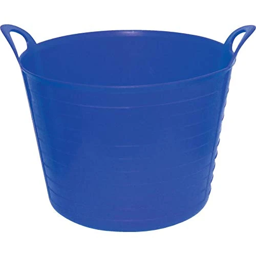 Srendi® 42 Litre Large Flexi Tub Garden Home Flexible Colour Rubber Storage Container Bucket Polyethylene Flex Tub- Made in U.K. (Blue)