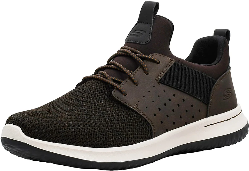 Skechers Men's Classic Fit Delson Camben Sneaker, Chocolate, 12 M US - Image 1