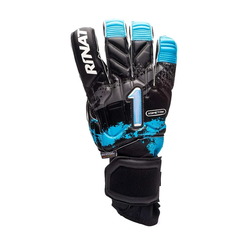 Rinat Unisex's ASIMETRIK PRIME PRO Goalkeeper Glove, Black/Blue/Gray, 11 - Image 1