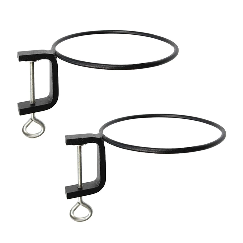 Achla Designs Clamp-On Flowerpot Ring, Metal, Black - Image 1