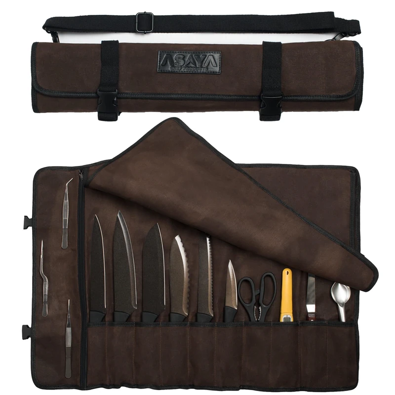 Asaya Canvas Knife Roll (Brown) - Image 1