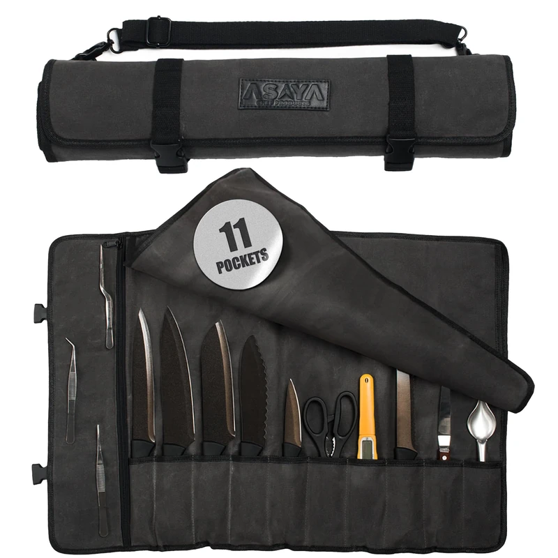 Asaya Canvas Knife Roll (Grey)