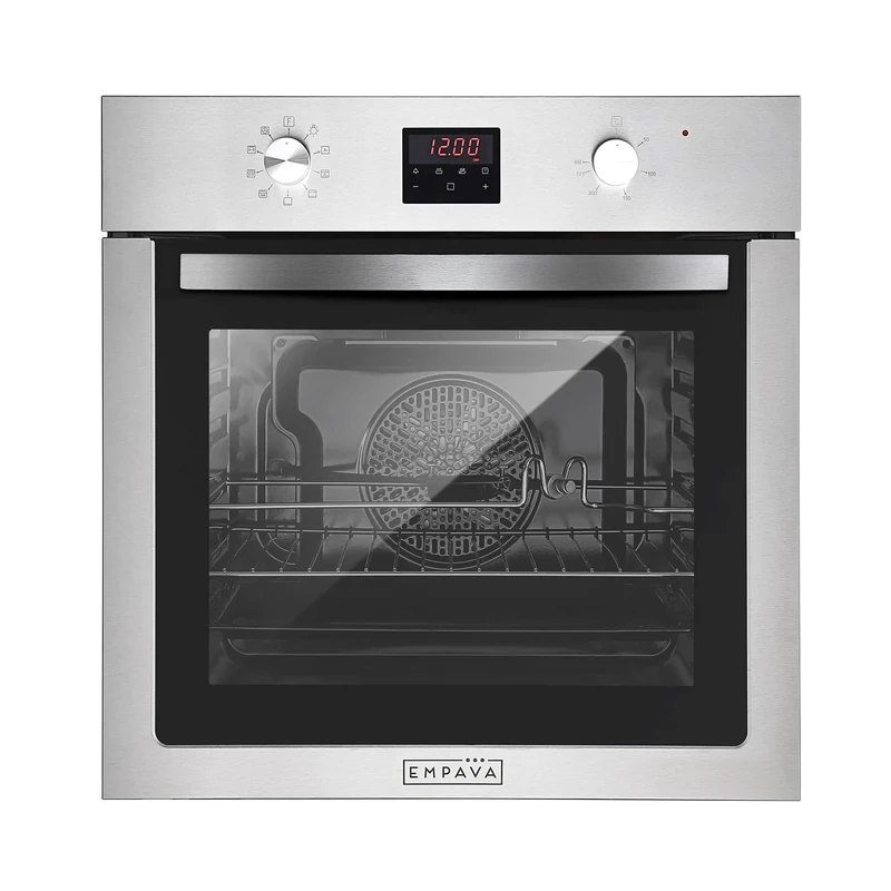 Empava Built In Oven - 72L Single Stainless Steel Fan Oven with Timer and 12 Functions
