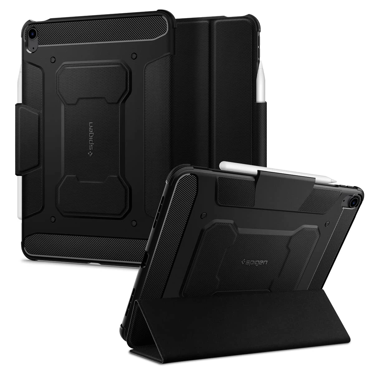 Spigen Rugged Armor Pro Case Compatible with iPad Air 11 inch 7th M3 (2025), 6th M2 (2024) / iPad Air 10.9 inch 5th (2022), 4th generation (2020) - Black