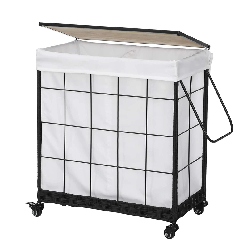 No/brand Laundry Hamper with Lid HHLH002W