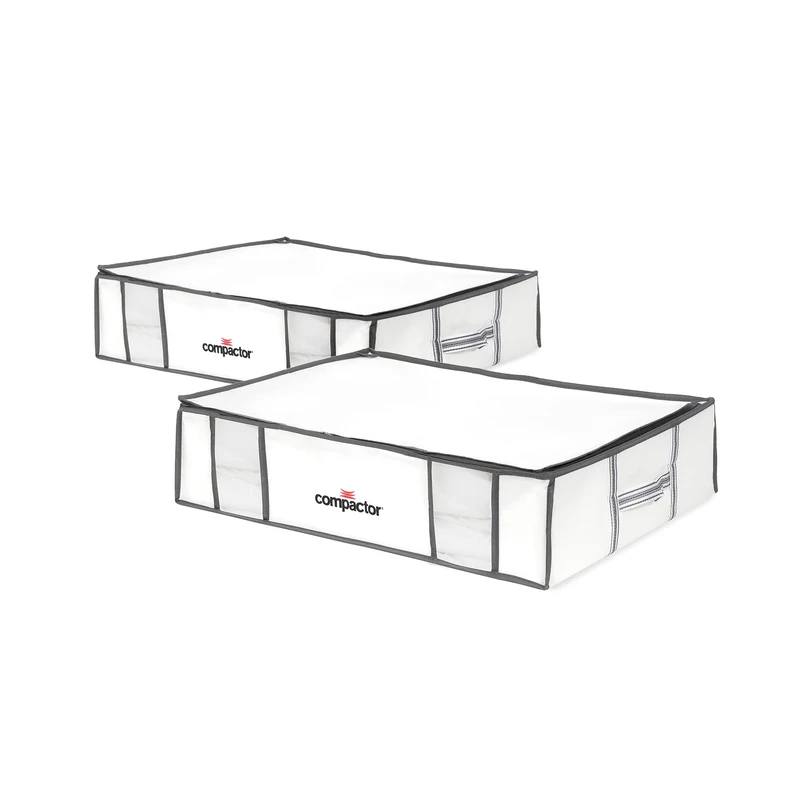 Compactor Life 3D Semi-Rigid Vacuum Storage Boxes Set of 2 (3X RAN3592), Size L, White - Image 1
