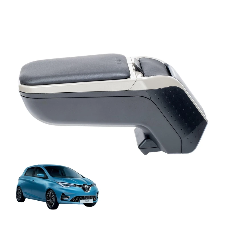 Rati Armster2 Armrest Centre Armrest for Renault ZOE 2020 - [Silver] with Storage Compartment I Precisely Fits Centre Console