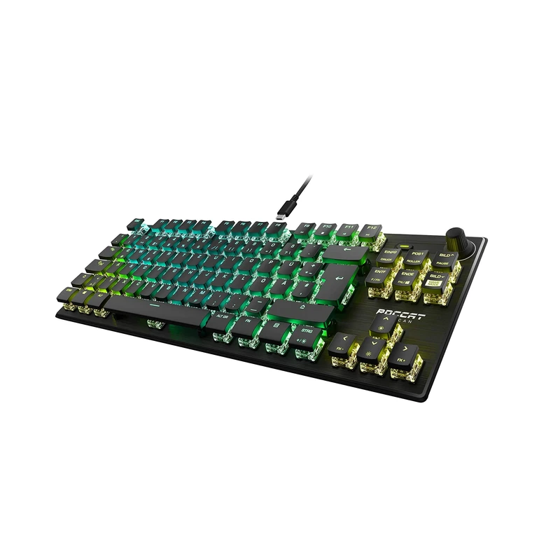 ROCCAT Vulcan TKL Pro Gaming Tastatur Kompakte optische RGB-Gaming-Tastatur mit Linear Red Switch und DE Layout