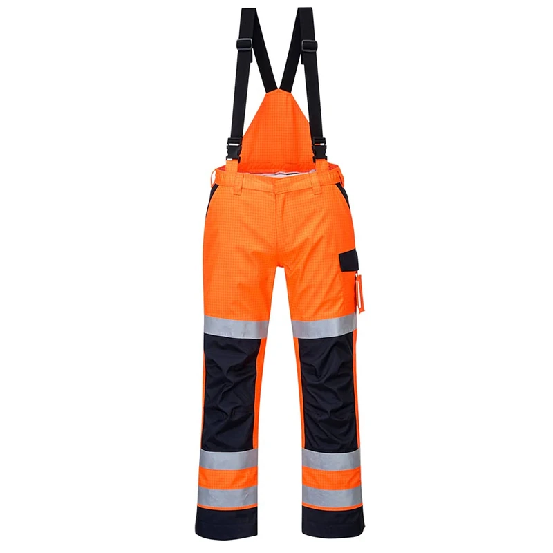 Portwest MV71 Waterproof Modaflame Rain Multi Norm Arc Trousers Orange/Navy, X-Large