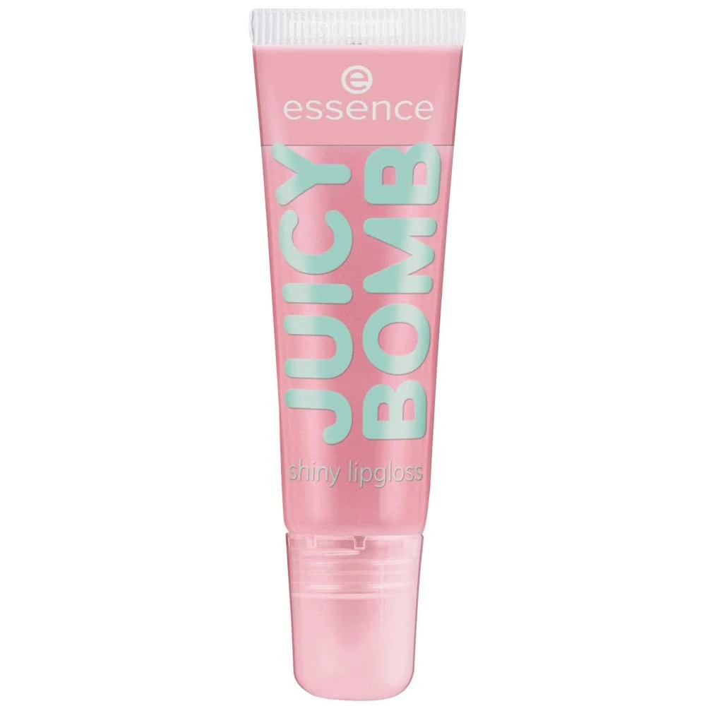 essence Juicy Bomb shiny lip gloss, No. 02 Lovely Raspberry, pink, radiantly fresh, shiny, vegan, alcohol-free, no preservatives (10 ml)