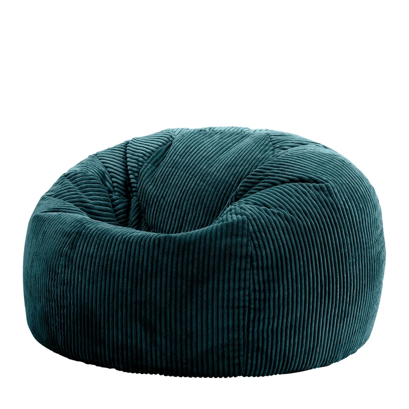 icon Kingston Cord Bean Bag, Teal Green, Large Adult Bean Bag Chair with Filling Included, Comfy Chair, Living Room Furniture, Bedroom Furniture