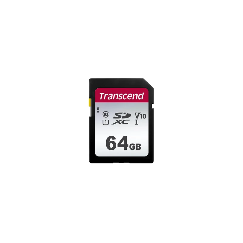 Transcend SDC300S 64GB SDXC, C10, U1, V10 Memory Card, Speed up to 100MB/s for Digital Cameras - Image 1