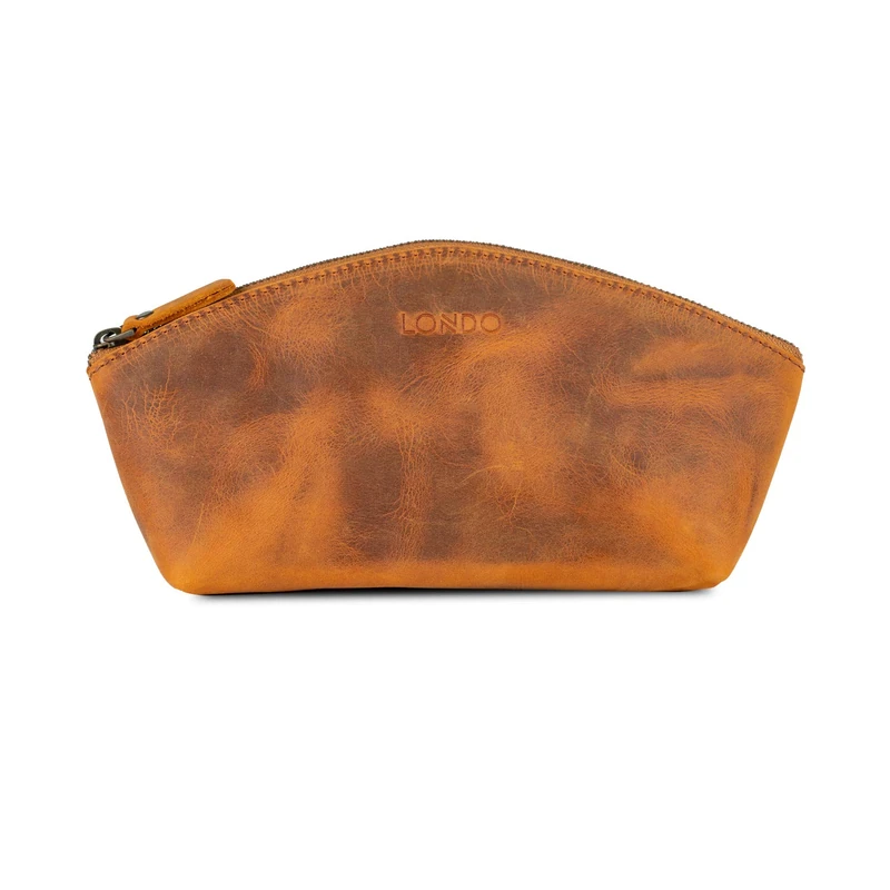 LONDO Genuine Leather Versatile Gondola Style Handbag - Cosmetic, Toiletry, Makeup, Shaving Organizer Bag - Dopp Kits - Unisex