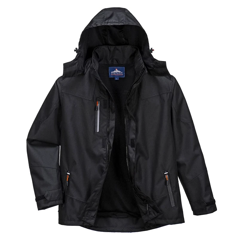 Portwest Outcoach Jacket, Size: 4XL, Colour: Black, S555BKR4XL