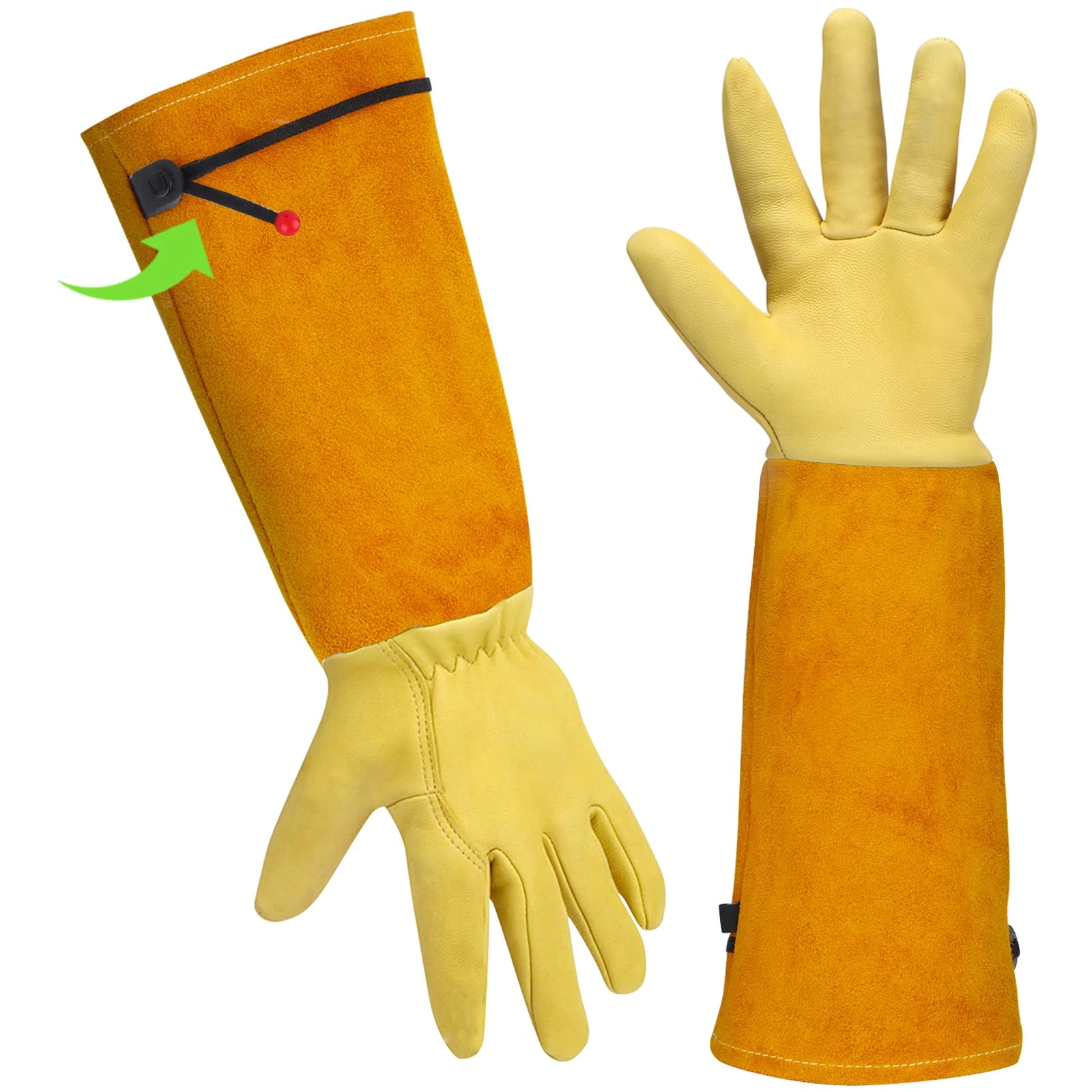 Gardening Gloves Gardening Gifts for Women/ Men - Heavy Duty Gardening Gloves Thorn Proof, Rose Pruning Gloves Gardening Tools Mens Ladies Gardening Gifts Long Gardening Gloves Leather Gauntlet Gloves