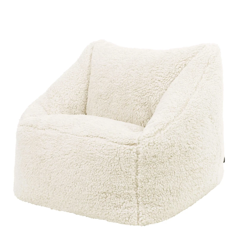icon Natalia Teddy Fleece Kids Bean Bag Chair, Cream, Fluffy Kids Bean Bag Armchair with Filling Included for Girls and Boys, Childrens Chair, Nursery Décor, Playroom Décor, Bedroom Accessories