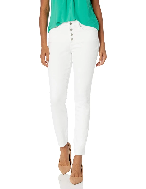 NYDJ Women's AMI Skinny Ankle Jeans, Optic White, 0
