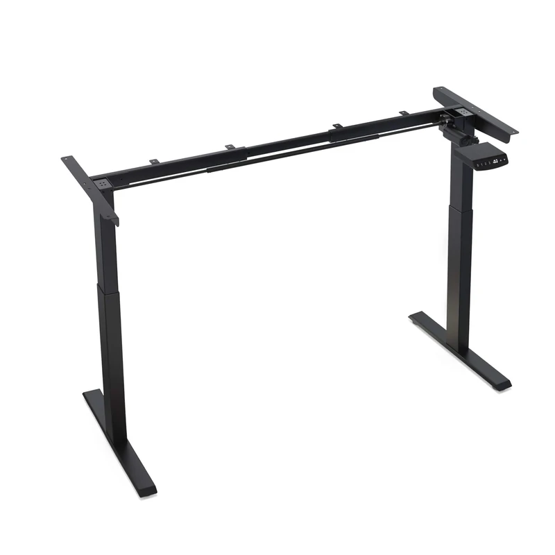 Hi5 Model E Single Motor Two Stage Electric Height Adjustable Sit Standing Desk Frame Only with 3 Memory Preset Control-Black(UK Plug), Medium