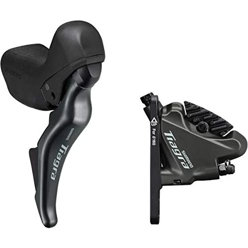 Shimano Tiagra ST-4725 Tiagra 10-speed short reach STI bled with BR-4770 calliper, right front