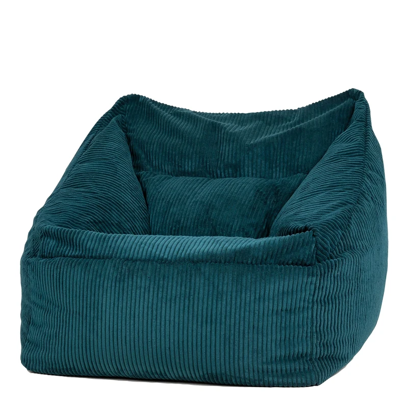 icon Natalia Cord Bean Bag Chair, Teal Green, Large Adult Bean Bag with Filling Included, Comfy Chair, Armchair, Living Room, Living Room Furniture, Bedroom Furniture