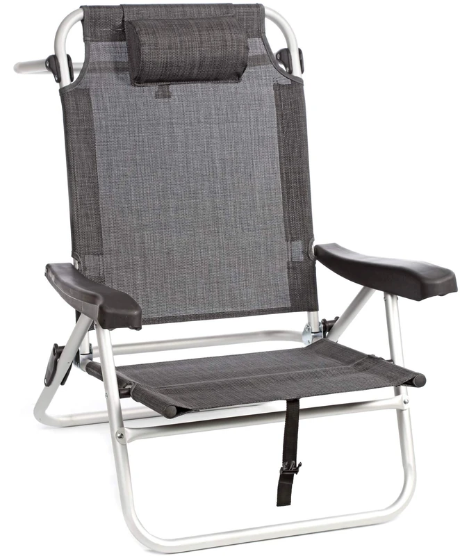 BRUNNER Siren 0404152N Reclining Beach Chair Elegant Design Beach Chair Grey Colour Comfortable Seat Maximum Load 110 kg