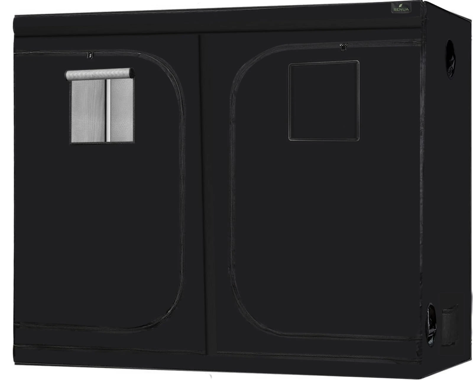 Senua 600D Mylar Hydroponic Water-Resistant Grow Tent with Observation Window and Removable Floor Tray, Tool Bag for Indoor Plant Seedling, Propagation, Blossom, etc (240 x 120 x 200 cm)