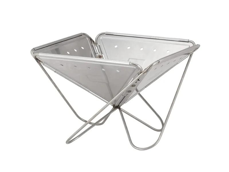 Snow Peak Pack & Carry Fireplace, Large, Stainless Steel portable firepit, collapsable and foldable for camping and outdoor cooking
