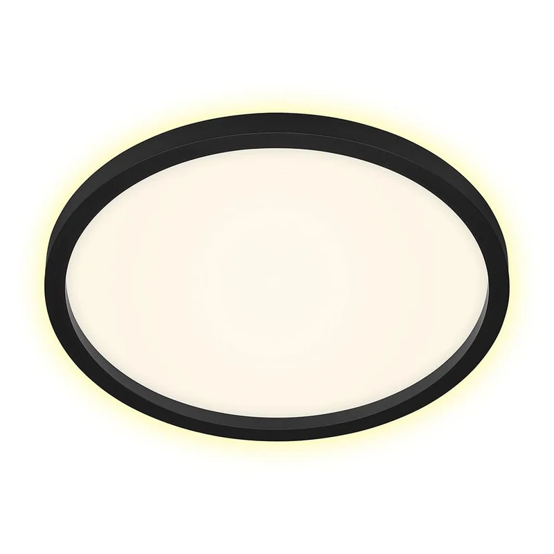 BRILONER Leuchten – LED Ceiling Light, Ceiling lamp with Backlight, 22 Watts, 3000 Lumens, 3000 Kelvin, Black + White, Ø 42.5cm
