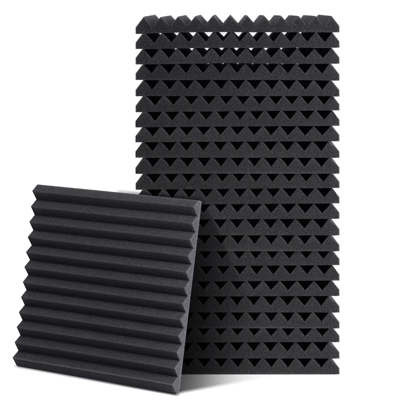Ohuhu Acoustic Foam Panels 2 Pack,Acoustic Panels Soundproof Wall Panels, 30 x 30 x 2.5 cm Sound Absorbing Panels, High Density Beveled Edge Sound Panels for Recording Studio, Office