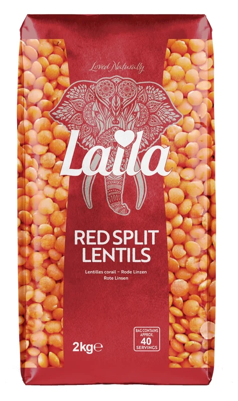 Laila Red Split Lentils 2Kg. Red Split Lentils are enrich with Vitamin B and Dietary fibers