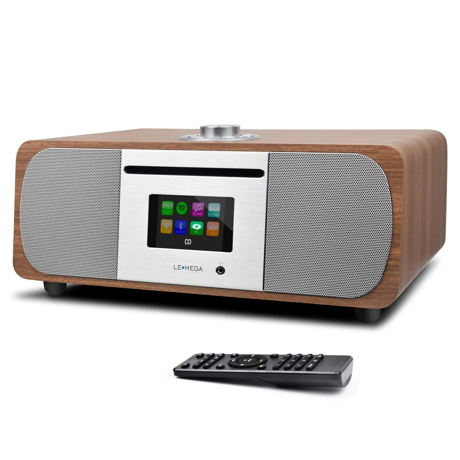 LEMEGA M5P All-In-One 35W Premium Music System,CD Player,DAB/DAB+/FM Digital Radio,WIFI Internet Radio,Spotify Connect,Bluetooth,Headphone-out,Clock Alarms,Colour Display,Remote Control - Walnut