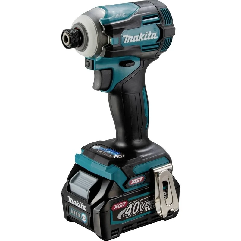 Makita TD001GD201 40V Max Li-ion XGT Brushless Impact Driver Complete with 2 x 2.5 Ah Batteries and Charger Supplied in a Makpac Case