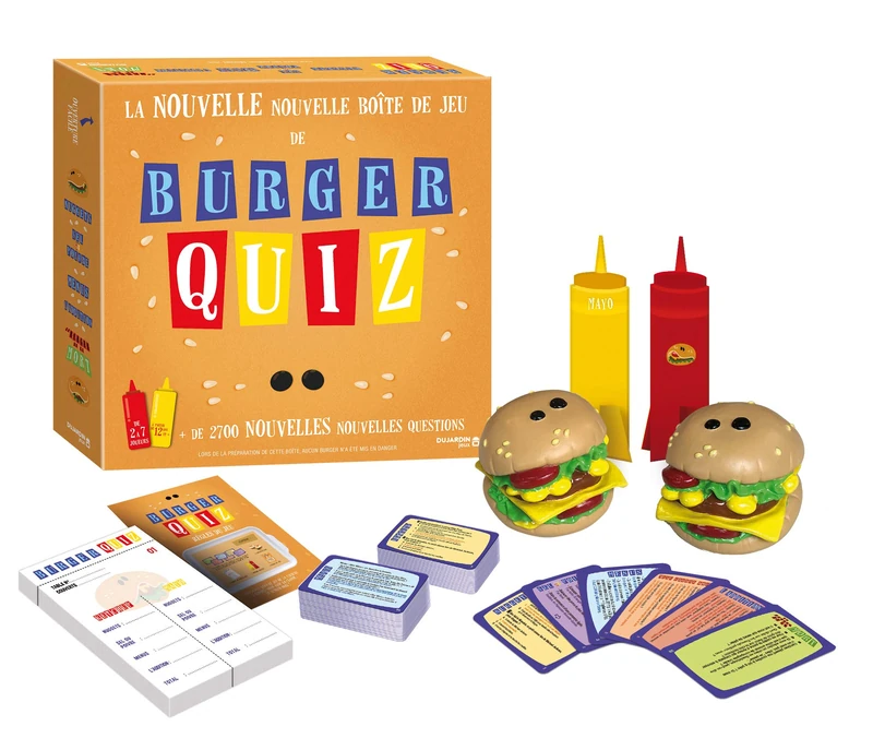Dujardin – Burger Quiz – Board Game – Game Show – Answer Questions and Earn The Most Yum – Played with Family and Friends – 2 to 7 Players – From 12 Years Old
