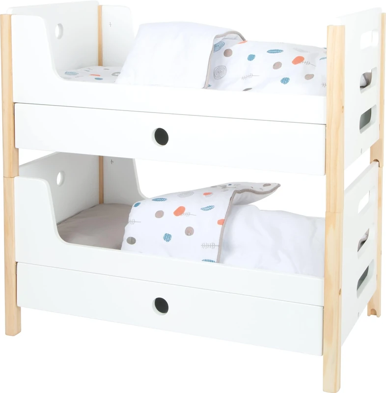 Small Foot 11811 Doll Loft Bed Little Button, with bed drawers for storing doll accessories, for ages 3+ years