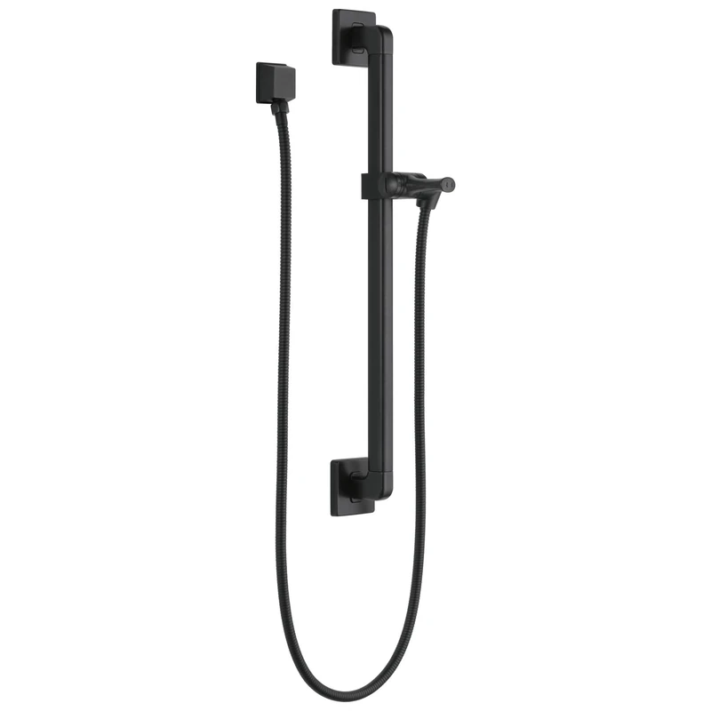 Delta Faucet 51500-BL Adjustable Slide Grab Bar Assembly with Elbow Handshower, Matte Black