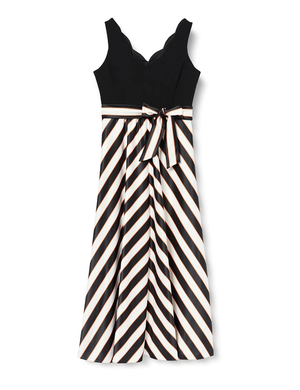 Gina Bacconi Women's Tiegan Satin and Jersey Dress Cocktail, Black, 14