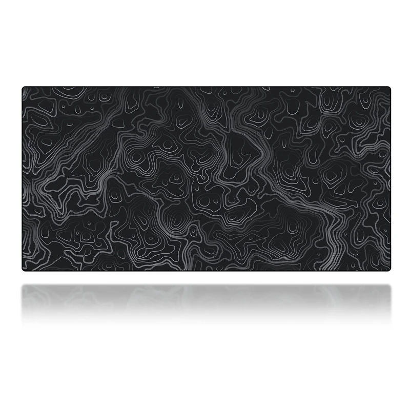 Mega Size Gaming Mouse Pad - Anti Slip Rubber Base - Stitched Edges - Large Desk Mat - 48" x 24" x 0.16" (Mega, Topographic) - Image 1