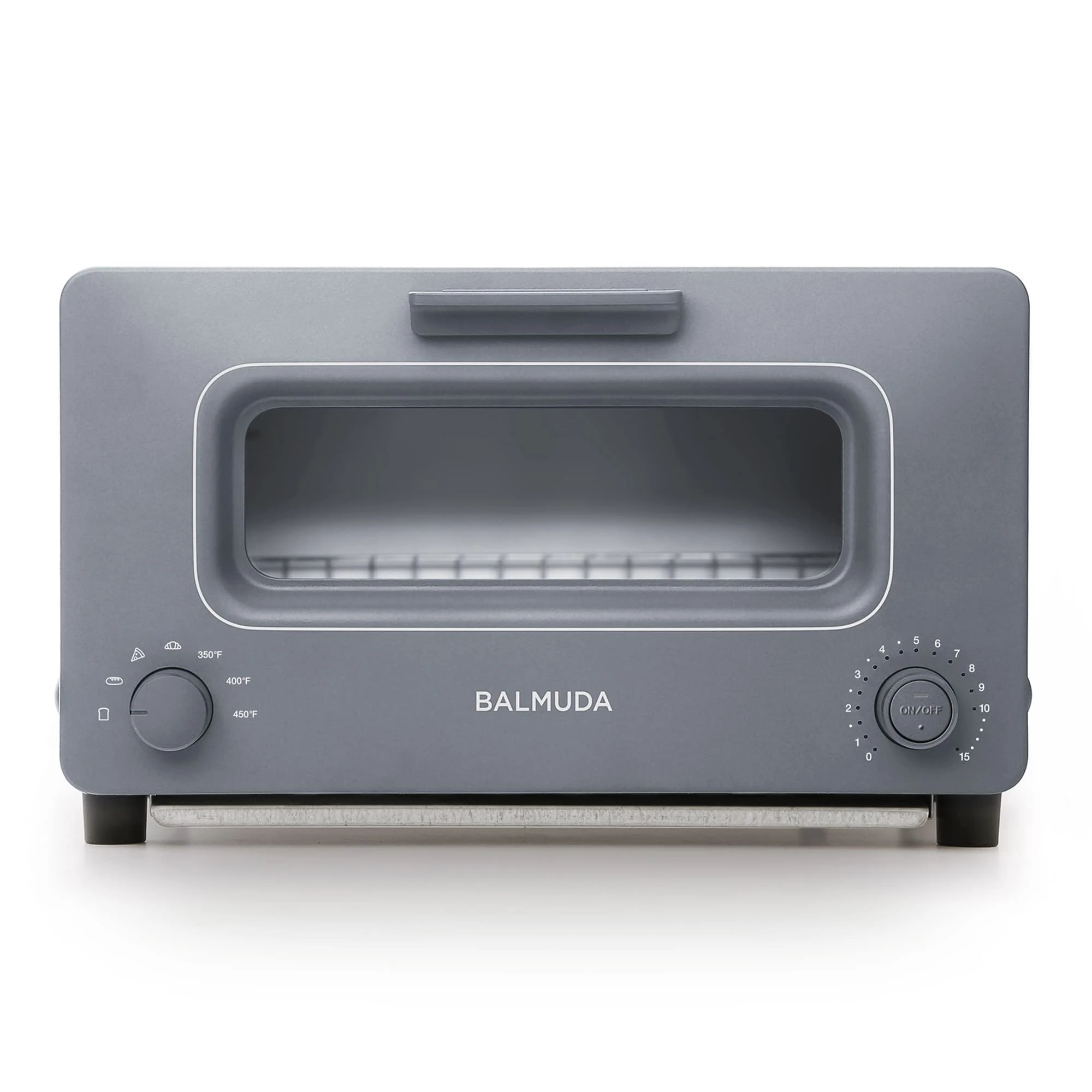 BALMUDA The Toaster | EU VERSION - 220v & Type C Plug| Steam Oven Toaster | 5 Cooking Modes - Sandwich Bread, Artisan Bread, Pizza, Pastry, Oven | Compact Design | Baking Pan | Gray