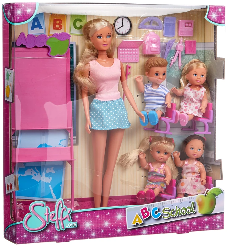 Simba - Steffi Love Maitresse d'Ecole 105730472002 Model Doll 29 cm - Picture and Accessories + 4 Pupils