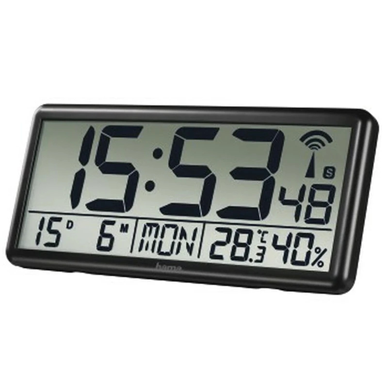 Hama "Jumbo Digital Radio Wall Clock, black