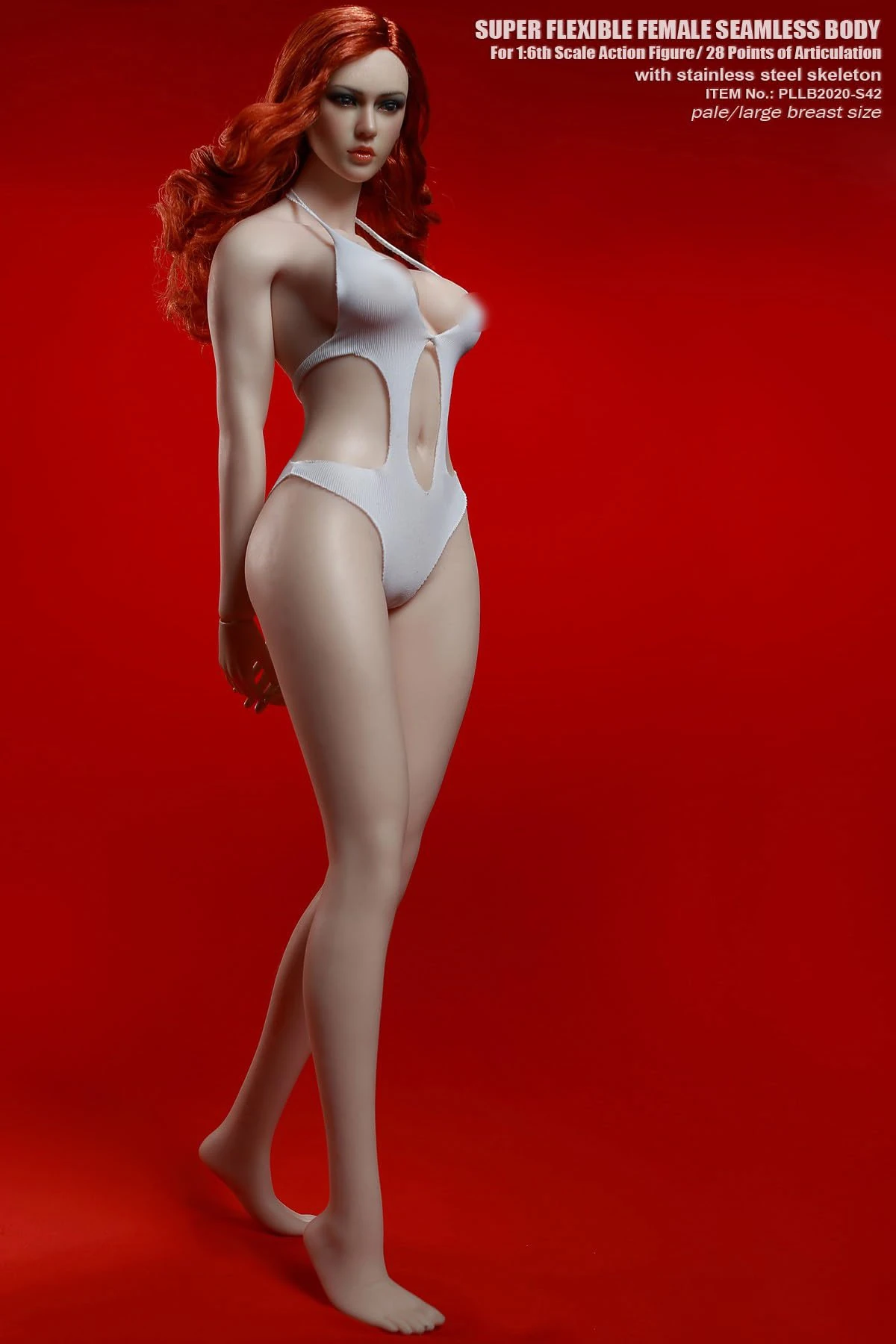 Phicen TBLeague S42 S42A S43 S43A 1/6 Scale Female Super-Flexible Seamless Body (PLLB2020-S42-Pale Skin, with Head Sculpt)
