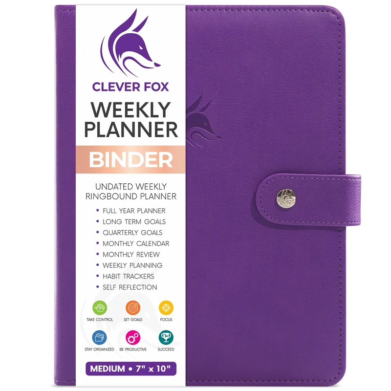 Clever Fox Weekly Planner Binder - 7x9 Undated Goal Planner