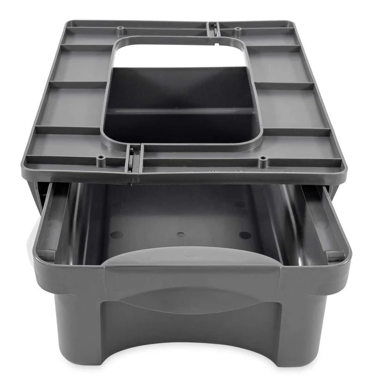 Camco 43450 Pop-A-Drawer, RV Under Cabinet Drawer - The Perfect Solution for Extra Storage in Your RV - Mounting Brackets and Hardware Included, Charcoal Grey