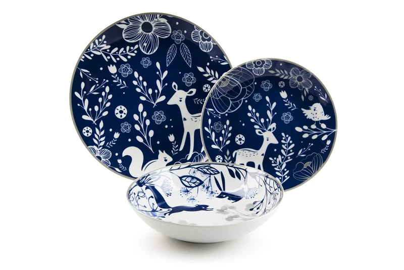 Excelsa Suomi 18-Piece Dinner Set, Porcelain, 6 People, Suomi Decoration