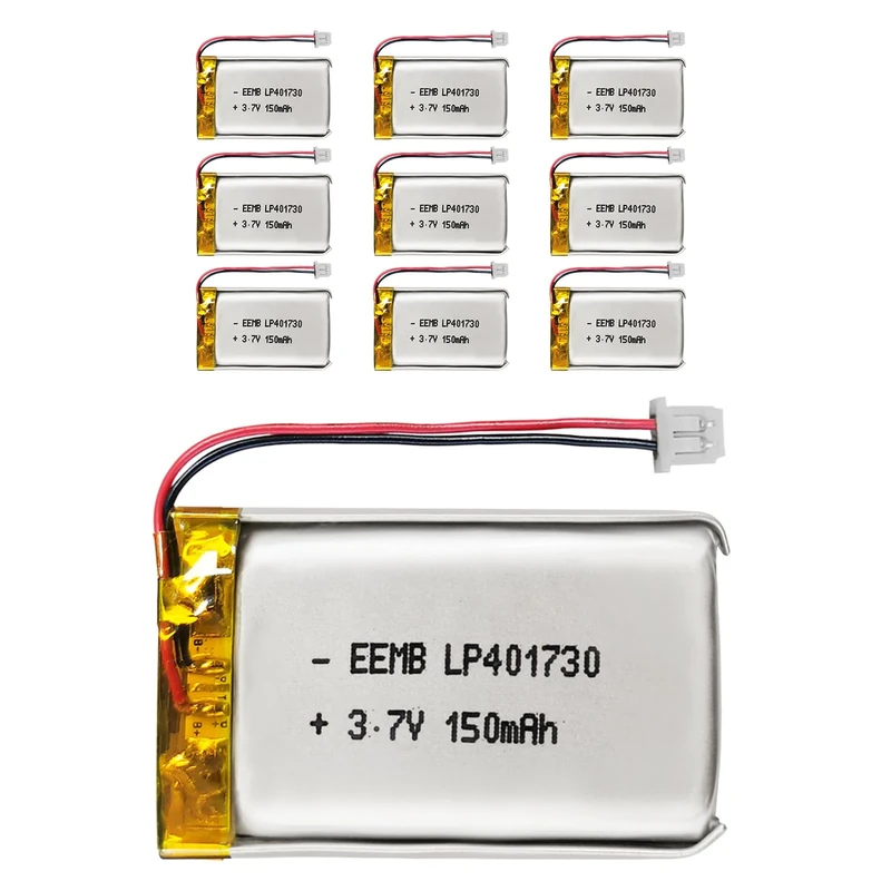 EEMB Lithium Polymer battery 3.7V 150mAh 401730 Lipo Rechargeable Battery Pack with wire Molex Connector for Dashcam-confirm device & connector polarity before purchase(10)