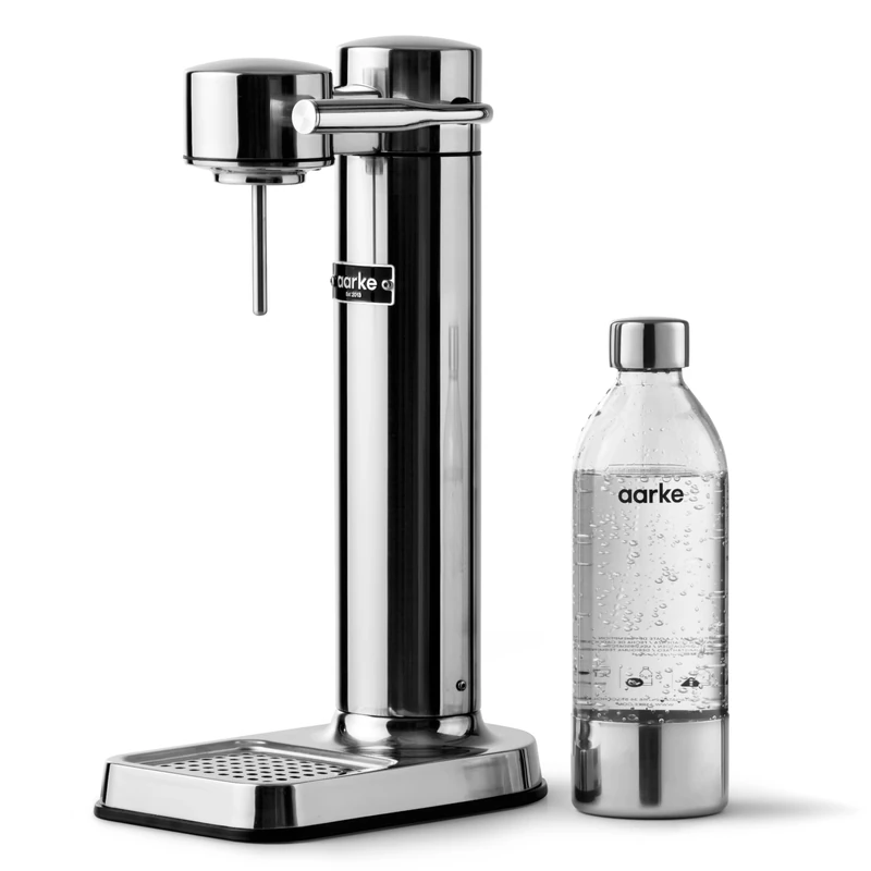 Aarke Carbonator 3, Sparkling Water Maker with Water BPA free PET Bottle, Steel Finish